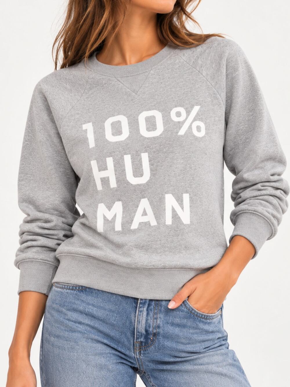 Everlane Gray Graphic Crewneck Cotton Sweatshirt Pullover XXS Casual Top Active